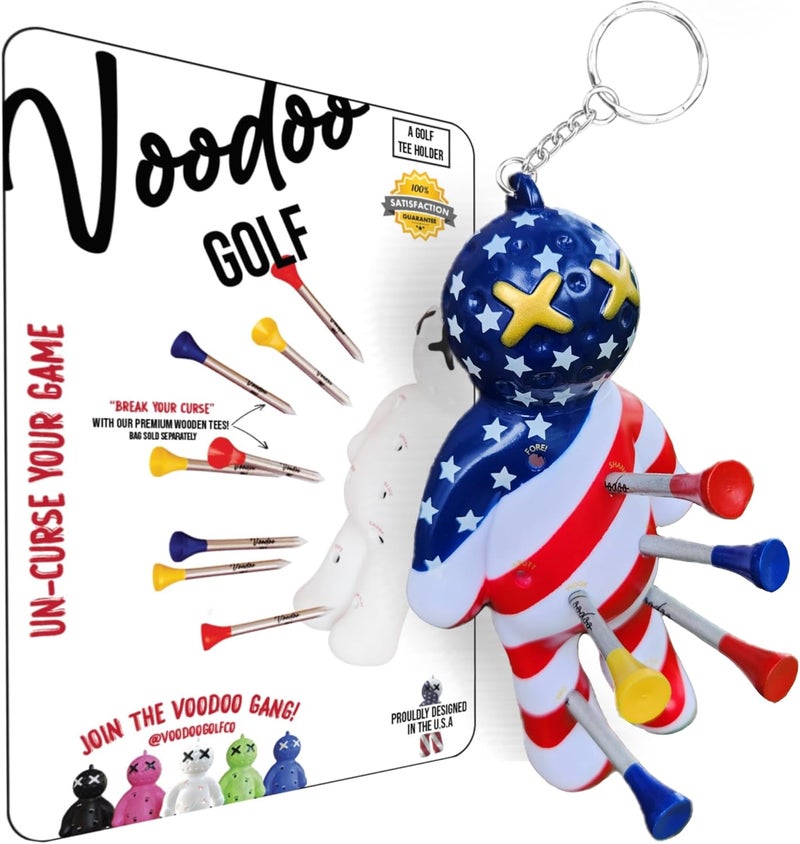 Voodoo Golf Ball Tee Holder | Novelty Keychain Accessory for Bag | Gifts for Men | Fits 3 1/4, 2 3/4, 1 1/2 Tees - Image 1